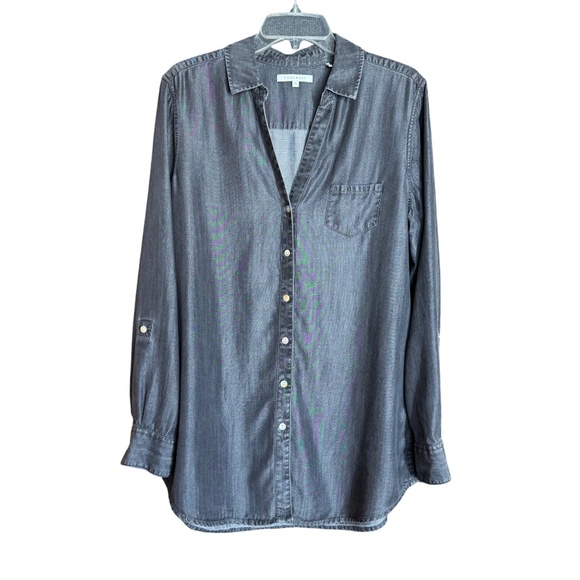 Foxcroft 100% Tencel Charcoal Gray Button Front Shirt Women's Size 16 - Picture 3 of 9
